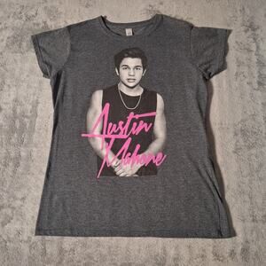 Austin Mahone T-Shirt Women's Junior Size XL Gray Pop Star Music Merchandise
